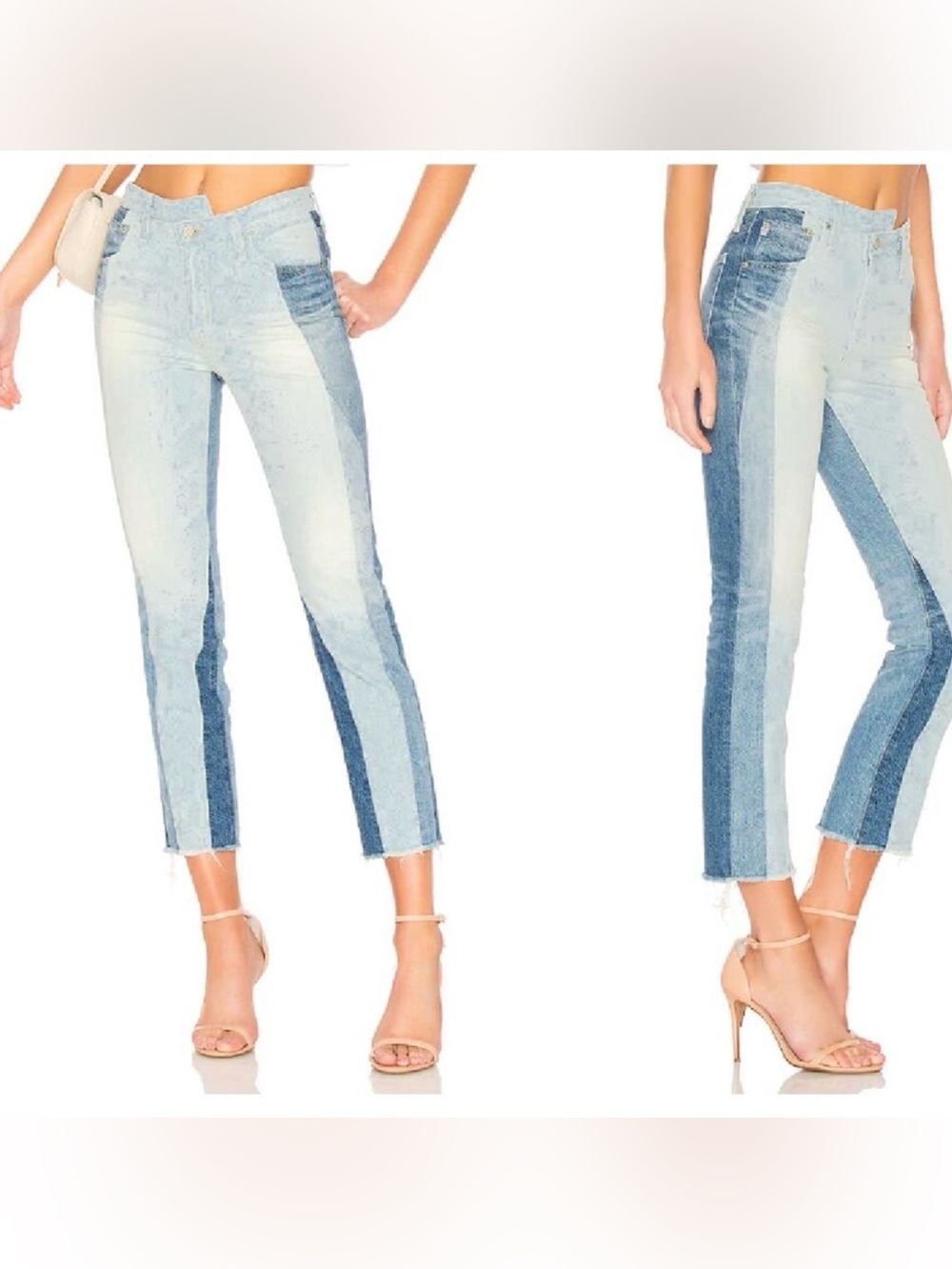 AG ADRIANO GOLDSCHMIED THE ISABELL high rise straight crop multi color striped